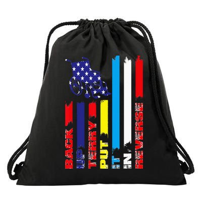 Back Up Terry Put It In Reverse Firework flag 4th Of July Drawstring Bag