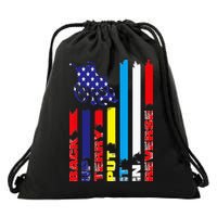 Back Up Terry Put It In Reverse Firework flag 4th Of July Drawstring Bag