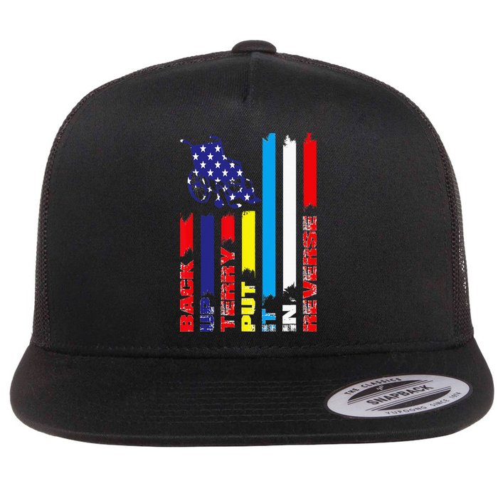 Back Up Terry Put It In Reverse Firework flag 4th Of July Flatbill Hat