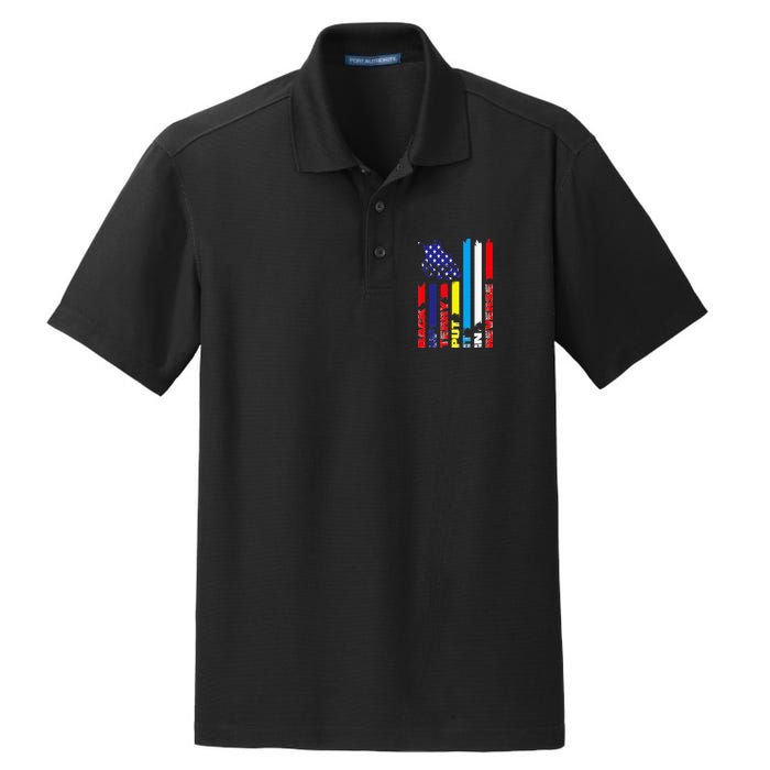 Back Up Terry Put It In Reverse Firework flag 4th Of July Dry Zone Grid Polo