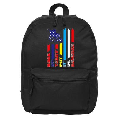 Back Up Terry Put It In Reverse Firework flag 4th Of July 16 in Basic Backpack