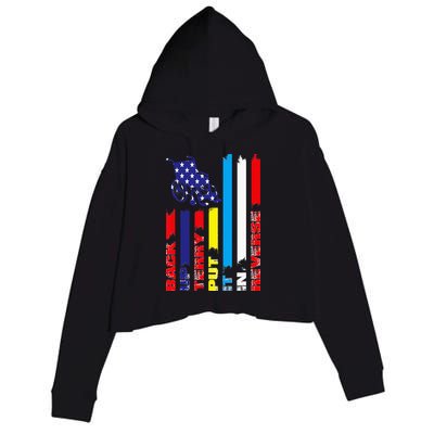 Back Up Terry Put It In Reverse Firework flag 4th Of July Crop Fleece Hoodie