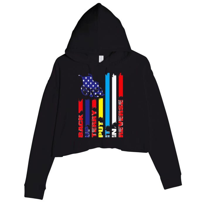 Back Up Terry Put It In Reverse Firework flag 4th Of July Crop Fleece Hoodie
