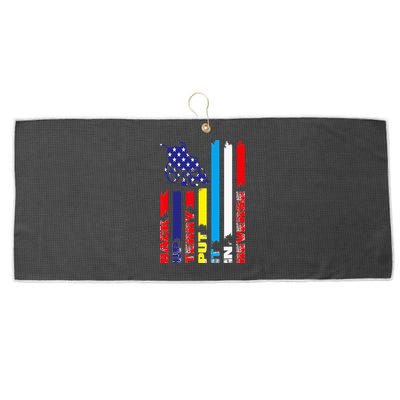 Back Up Terry Put It In Reverse Firework flag 4th Of July Large Microfiber Waffle Golf Towel