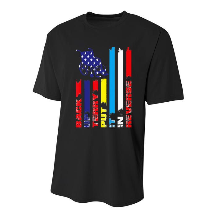 Back Up Terry Put It In Reverse Firework flag 4th Of July Youth Performance Sprint T-Shirt