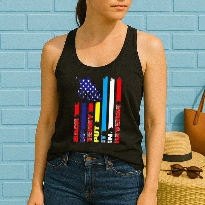 Back Up Terry Put It In Reverse Firework flag 4th Of July Womens Tank Top