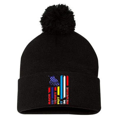 Back Up Terry Put It In Reverse Firework flag 4th Of July Pom Pom 12in Knit Beanie