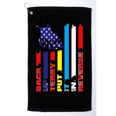 Back Up Terry Put It In Reverse Firework flag 4th Of July Golf Towel