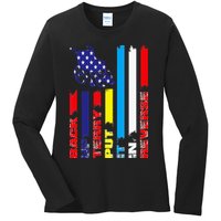 Back Up Terry Put It In Reverse Firework flag 4th Of July Ladies Long Sleeve Shirt