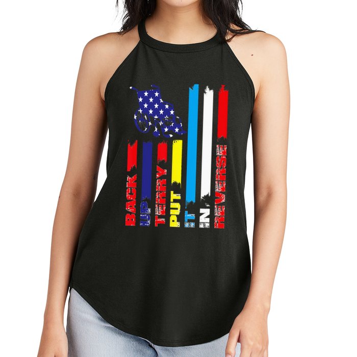 Back Up Terry Put It In Reverse Firework flag 4th Of July Women's Perfect Tri Rocker Tank