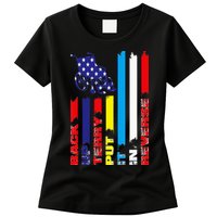 Back Up Terry Put It In Reverse Firework flag 4th Of July Womens T-Shirt