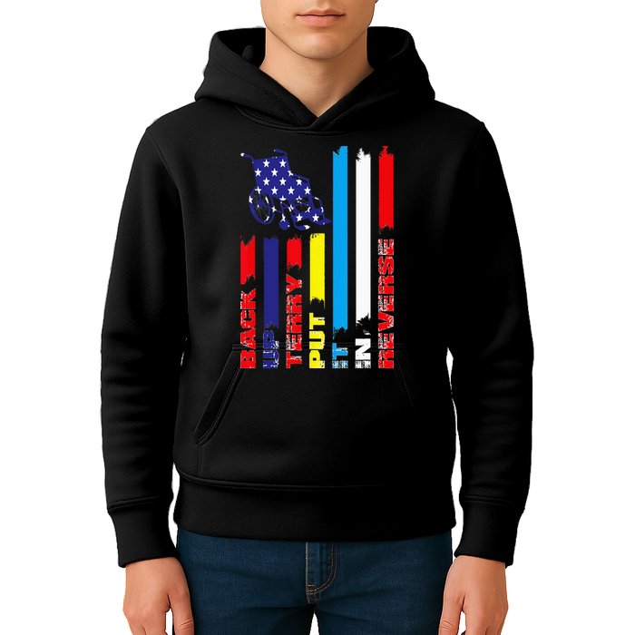 Back Up Terry Put It In Reverse Firework flag 4th Of July Kids Hoodie