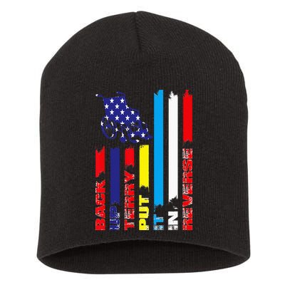 Back Up Terry Put It In Reverse Firework flag 4th Of July Short Acrylic Beanie