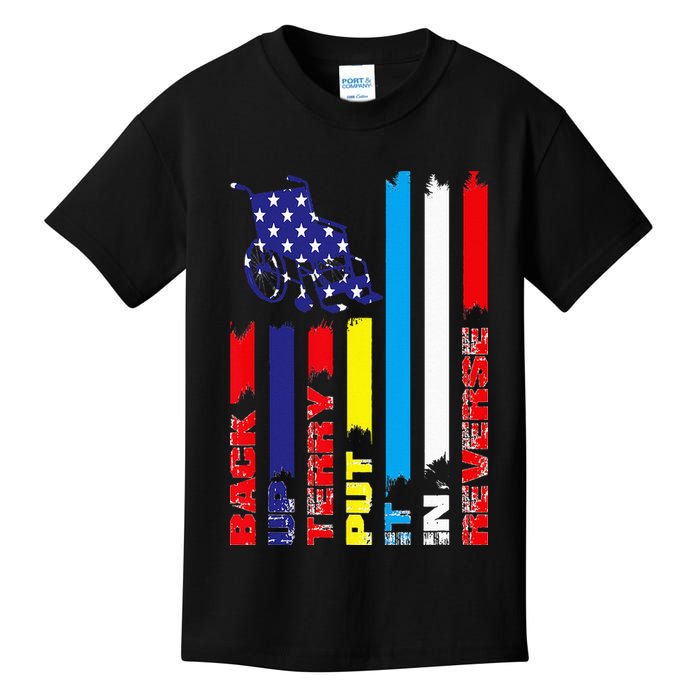 Back Up Terry Put It In Reverse Firework flag 4th Of July Kids T-Shirt