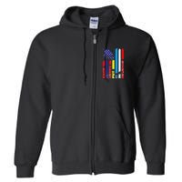 Back Up Terry Put It In Reverse Firework flag 4th Of July Full Zip Hoodie