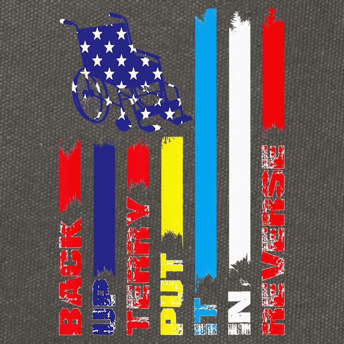 Back Up Terry Put It In Reverse Firework flag 4th Of July Cotton Canvas Backpack