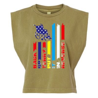 Back Up Terry Put It In Reverse Firework flag 4th Of July Garment-Dyed Women's Muscle Tee