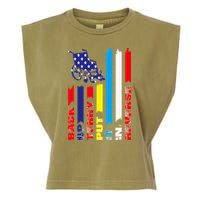 Back Up Terry Put It In Reverse Firework flag 4th Of July Garment-Dyed Women's Muscle Tee
