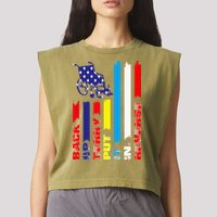 Back Up Terry Put It In Reverse Firework flag 4th Of July Garment-Dyed Women's Muscle Tee