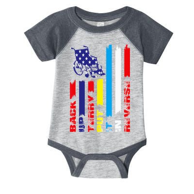 Back Up Terry Put It In Reverse Firework flag 4th Of July Infant Baby Jersey Bodysuit