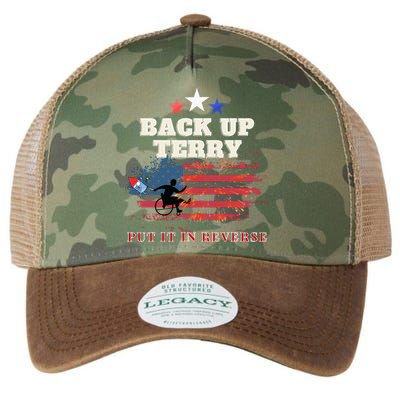 Back Up Terry Put It In Reverse Firework Funny 4th Of July Legacy Tie Dye Trucker Hat