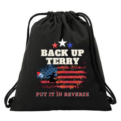 Back Up Terry Put It In Reverse Firework Funny 4th Of July Drawstring Bag