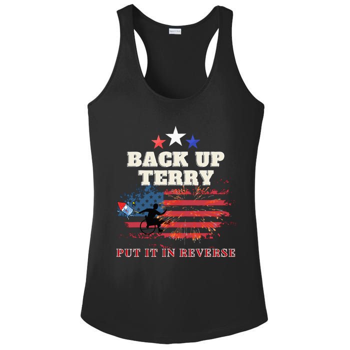 Back Up Terry Put It In Reverse Firework Funny 4th Of July Ladies PosiCharge Competitor Racerback Tank