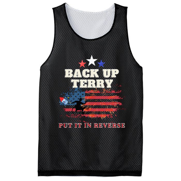Back Up Terry Put It In Reverse Firework Funny 4th Of July Mesh Reversible Basketball Jersey Tank