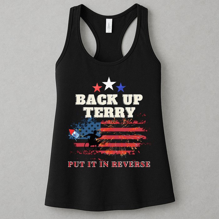 Back Up Terry Put It In Reverse Firework Funny 4th Of July Womens Tank Top
