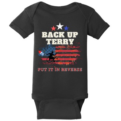 Back Up Terry Put It In Reverse Firework Funny 4th Of July Baby Bodysuit