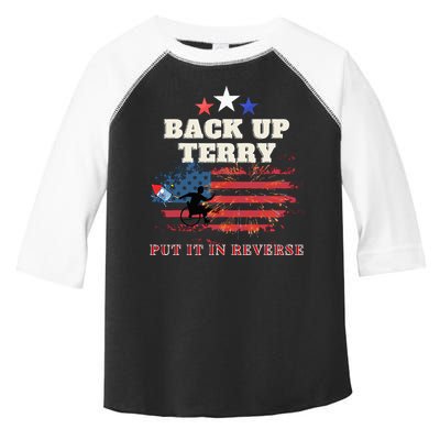 Back Up Terry Put It In Reverse Firework Funny 4th Of July Toddler Fine Jersey T-Shirt