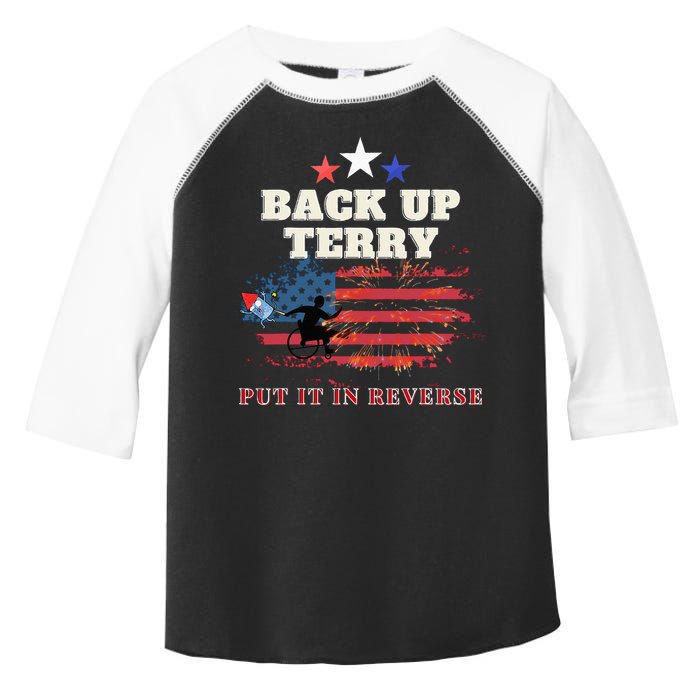 Back Up Terry Put It In Reverse Firework Funny 4th Of July Toddler Fine Jersey T-Shirt