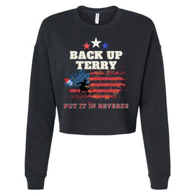 Back Up Terry Put It In Reverse Firework Funny 4th Of July Cropped Pullover Crew