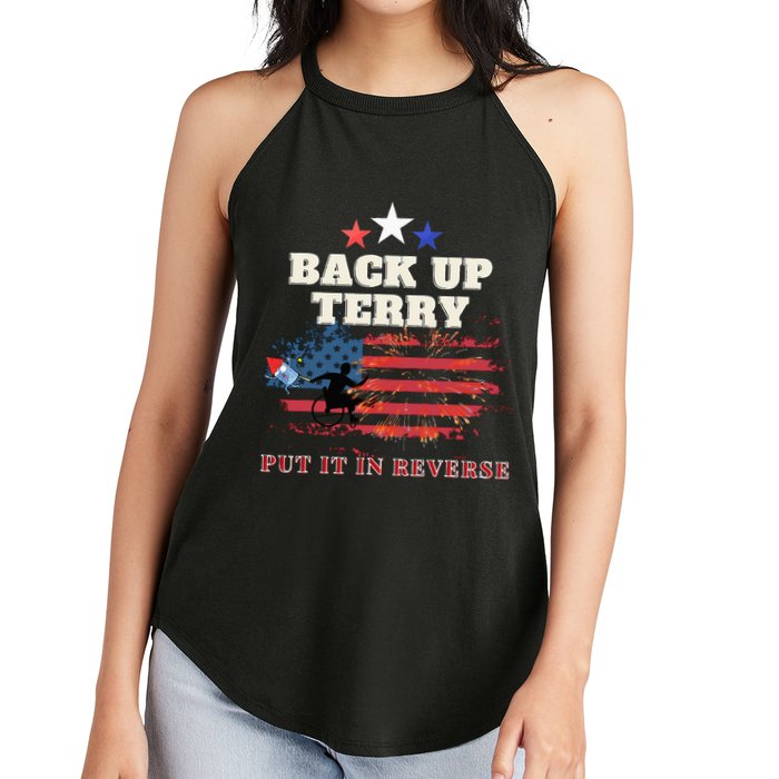 Back Up Terry Put It In Reverse Firework Funny 4th Of July Women's Perfect Tri Rocker Tank