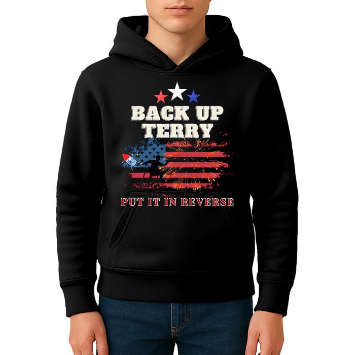 Back Up Terry Put It In Reverse Firework Funny 4th Of July Kids Hoodie