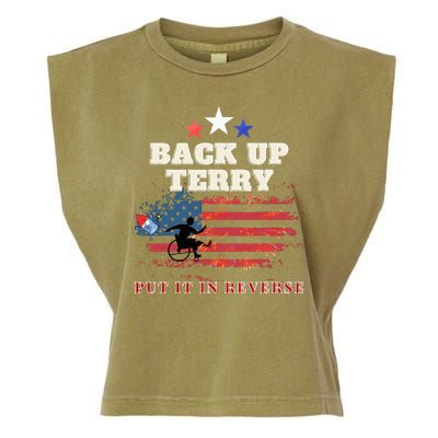 Back Up Terry Put It In Reverse Firework Funny 4th Of July Garment-Dyed Women's Muscle Tee