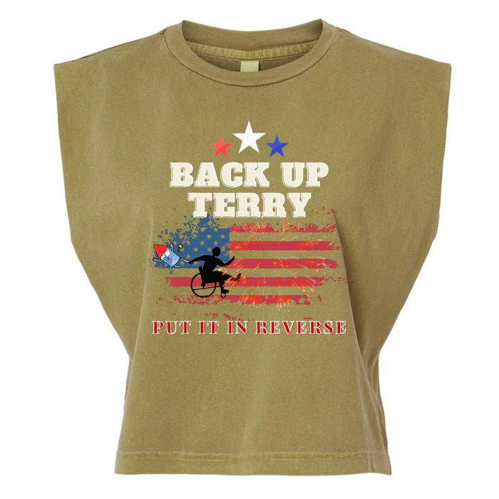 Back Up Terry Put It In Reverse Firework Funny 4th Of July Garment-Dyed Women's Muscle Tee