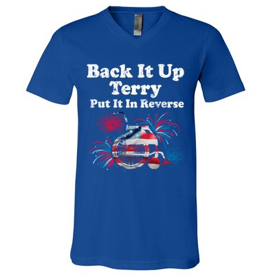 Back Up Terry Put It In Reverse Firework 4th Of July Patriot Meaningful Gift V-Neck T-Shirt