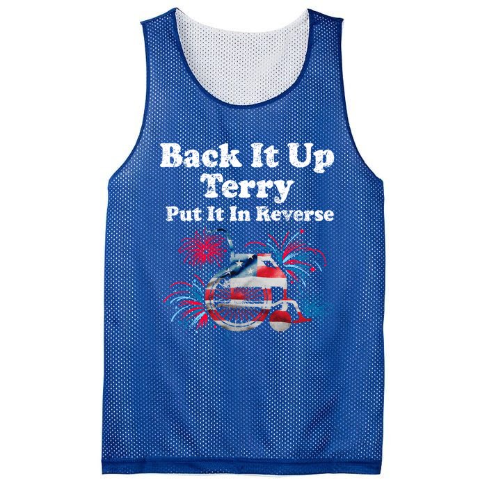 Back Up Terry Put It In Reverse Firework 4th Of July Patriot Meaningful Gift Mesh Reversible Basketball Jersey Tank