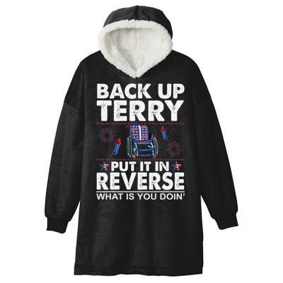 Back Up Terry Put It In Reverse Firework Funny 4th Of July Hooded Wearable Blanket