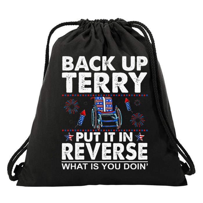 Back Up Terry Put It In Reverse Firework Funny 4th Of July Drawstring Bag