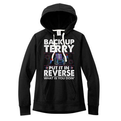 Back Up Terry Put It In Reverse Firework Funny 4th Of July Women's Fleece Hoodie