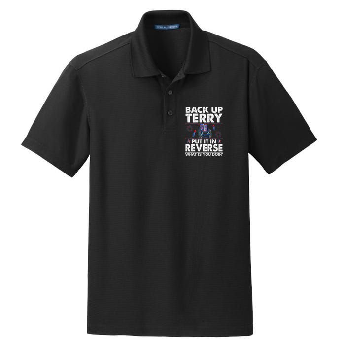 Back Up Terry Put It In Reverse Firework Funny 4th Of July Dry Zone Grid Polo