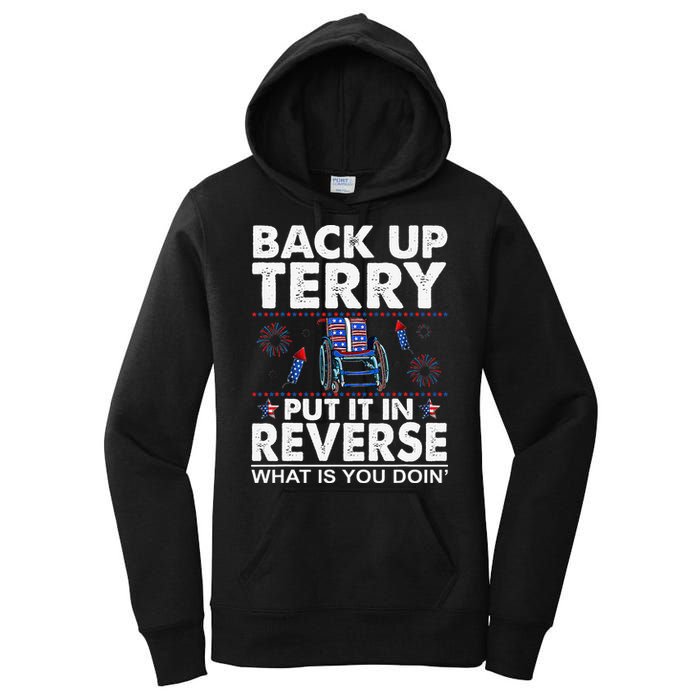 Back Up Terry Put It In Reverse Firework Funny 4th Of July Women's Pullover Hoodie