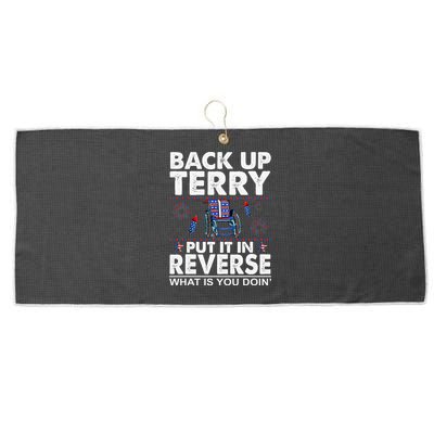 Back Up Terry Put It In Reverse Firework Funny 4th Of July Large Microfiber Waffle Golf Towel