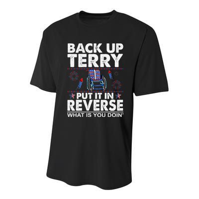 Back Up Terry Put It In Reverse Firework Funny 4th Of July Youth Performance Sprint T-Shirt