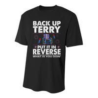 Back Up Terry Put It In Reverse Firework Funny 4th Of July Youth Performance Sprint T-Shirt