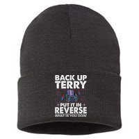 Back Up Terry Put It In Reverse Firework Funny 4th Of July Sustainable Knit Beanie