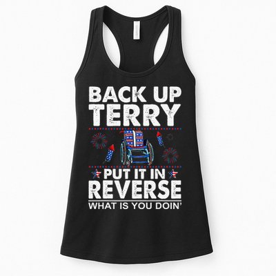 Back Up Terry Put It In Reverse Firework Funny 4th Of July Womens Tank Top