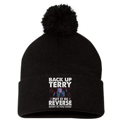 Back Up Terry Put It In Reverse Firework Funny 4th Of July Pom Pom 12in Knit Beanie